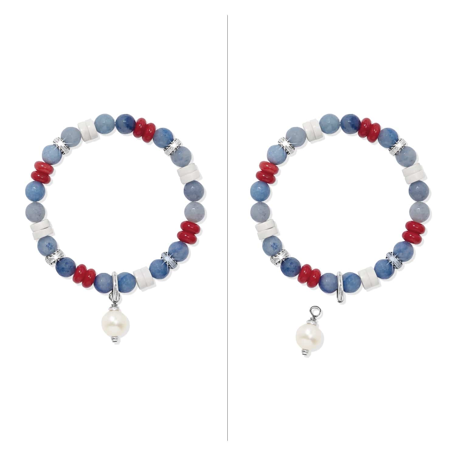Americana Beach Pearl Charm Stretch Bracelet - Image 3