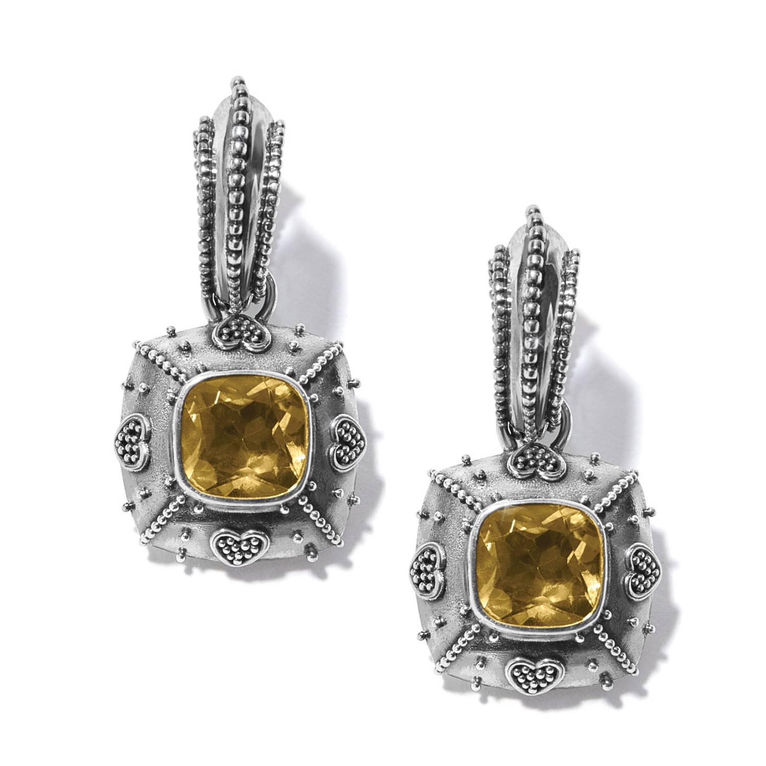 Bali Citrine Java Hinged Hoop Earrings - Image 2