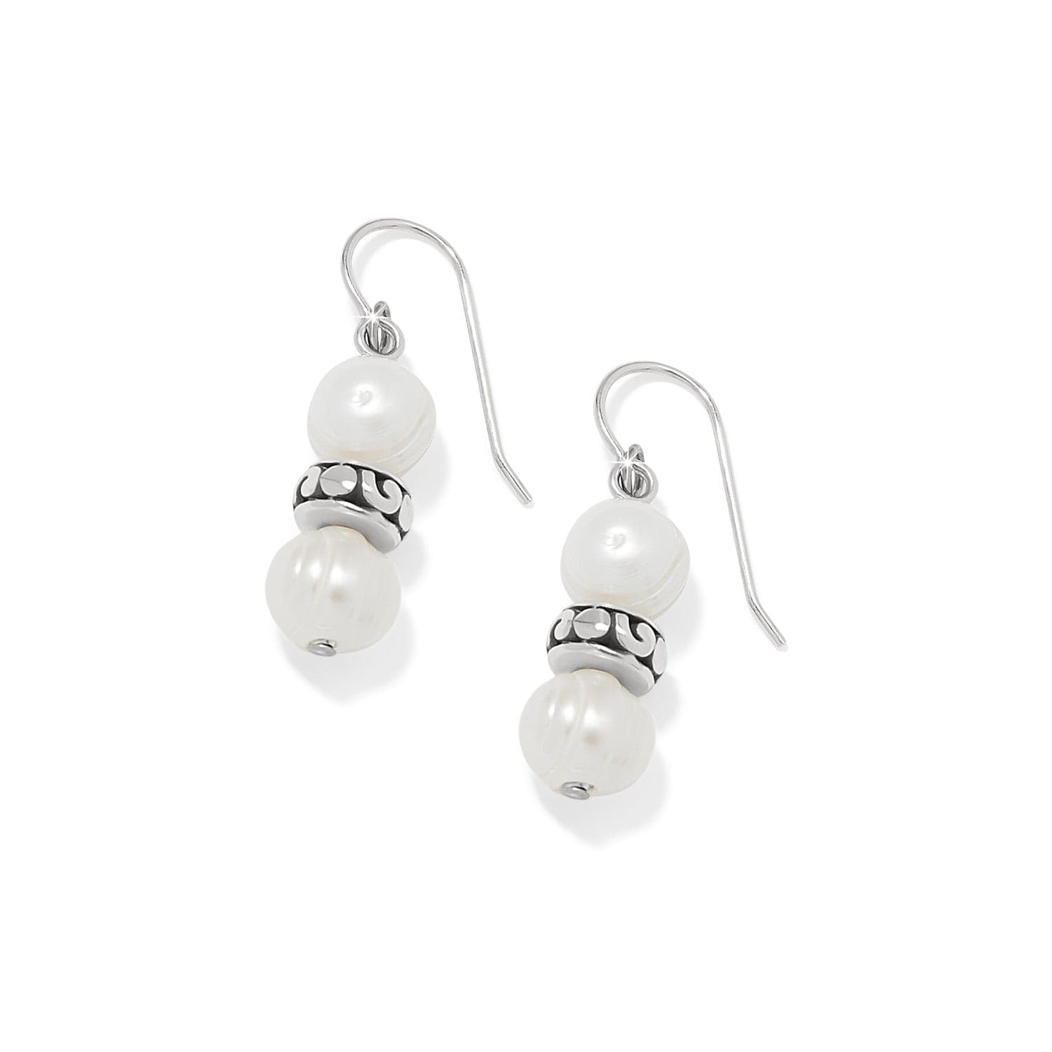 Contempo Heart Pearl French Wire Earrings - Image 2