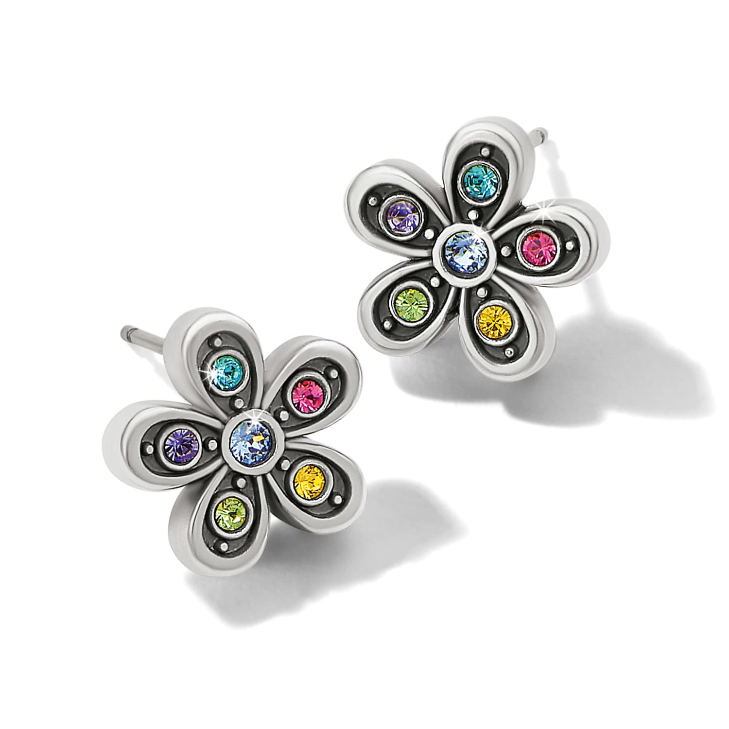 Enchanting Gem Flower Earrings - Image 2