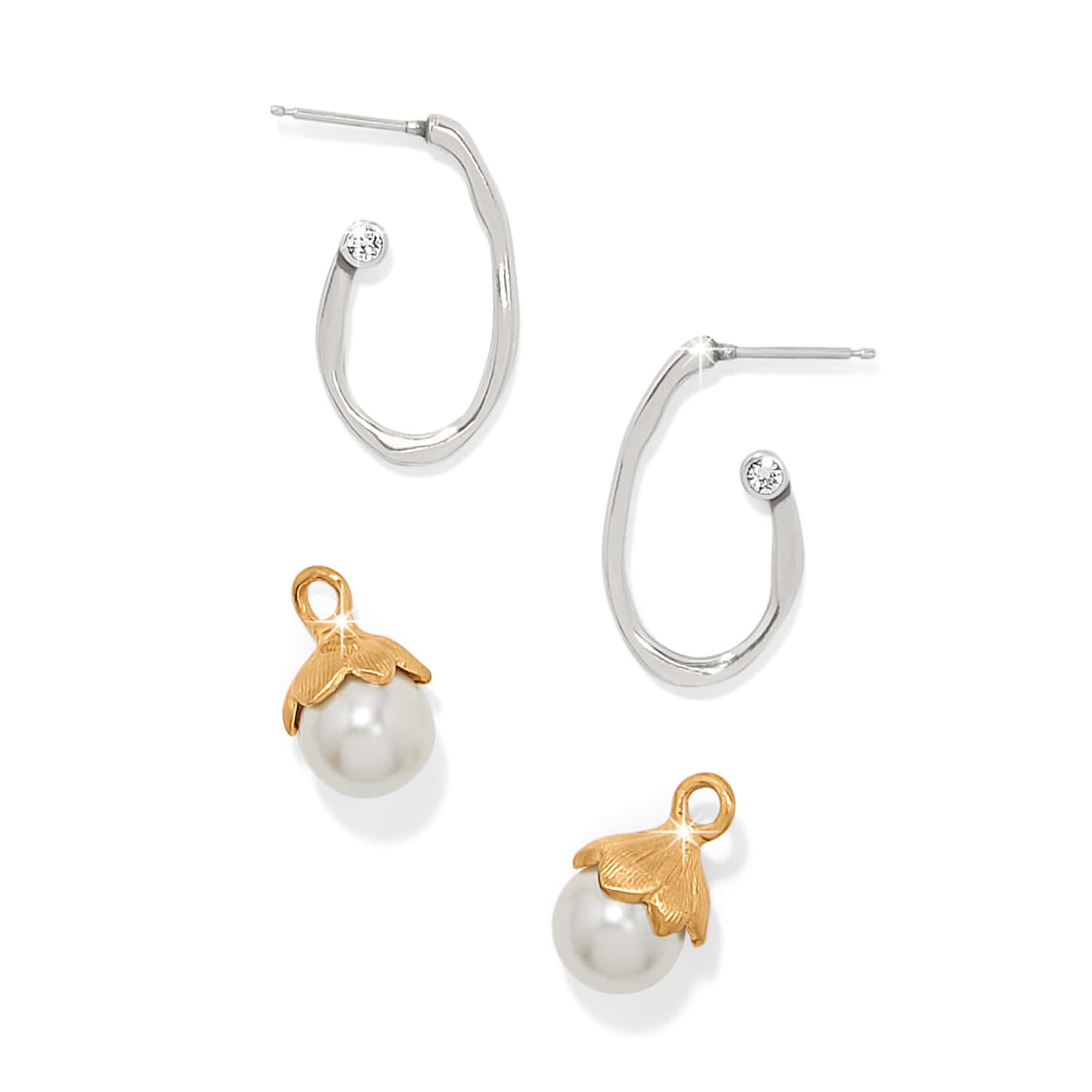 Everbloom Pearl Hoop Earrings - Image 2
