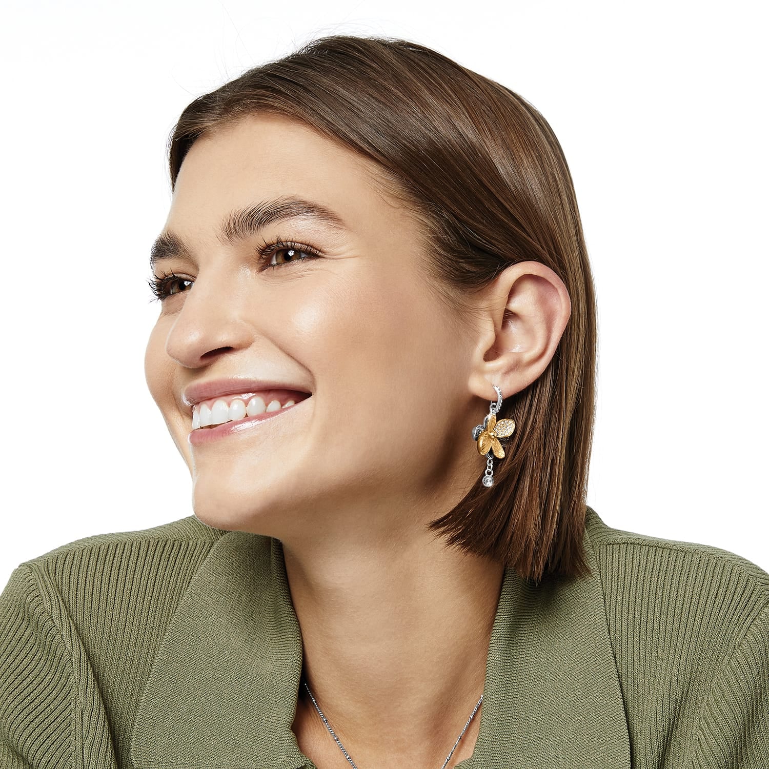 Everbloom Shine French Wire Earrings - Image 2