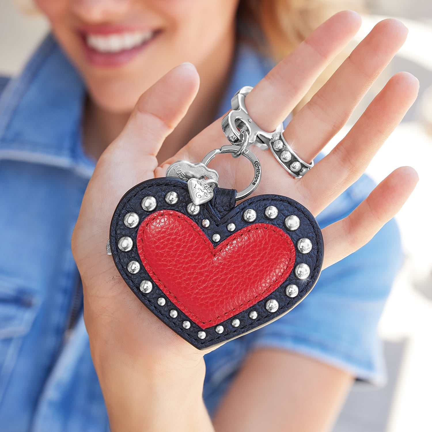 Fashionista Moody Blue Heart Handbag Fob - Image 3