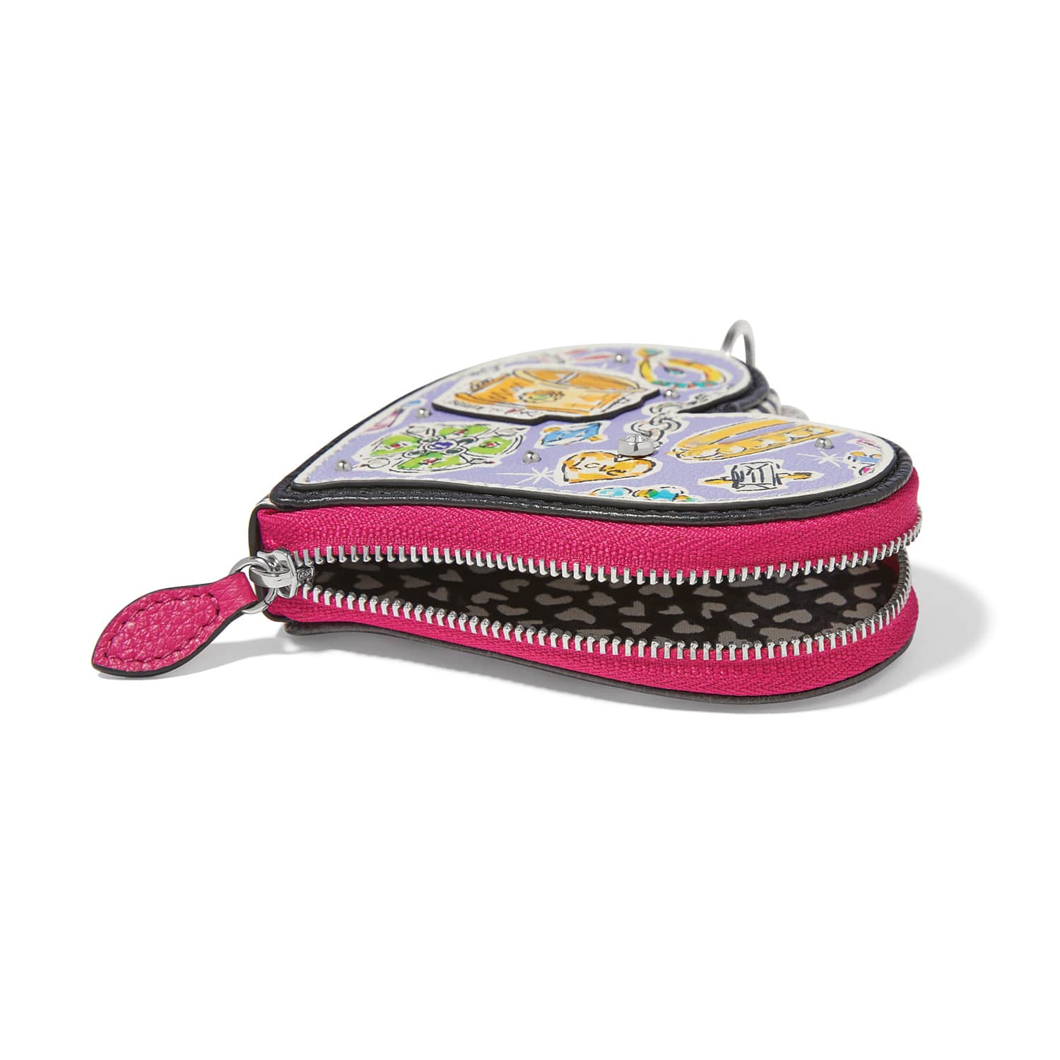 Fashionista Wanderlust Heart Coin Charm Handbag Fob - Image 2