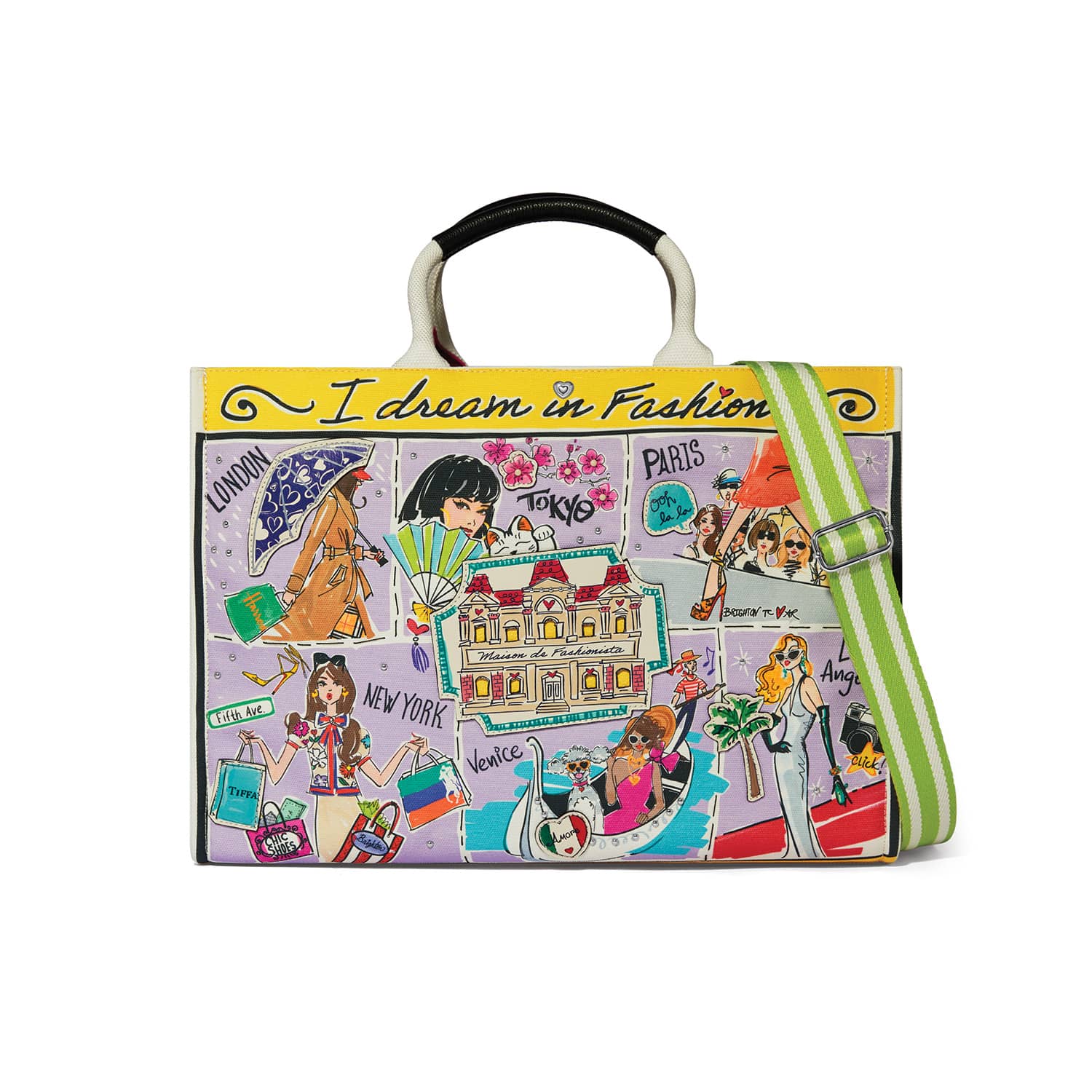 Fashionista Wanderlust Large Canvas Tote