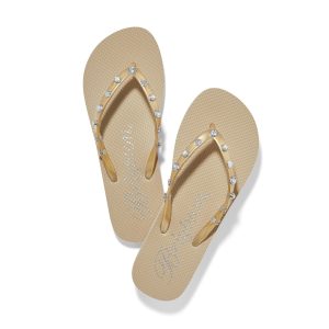 Golden Flat Flip Flops
