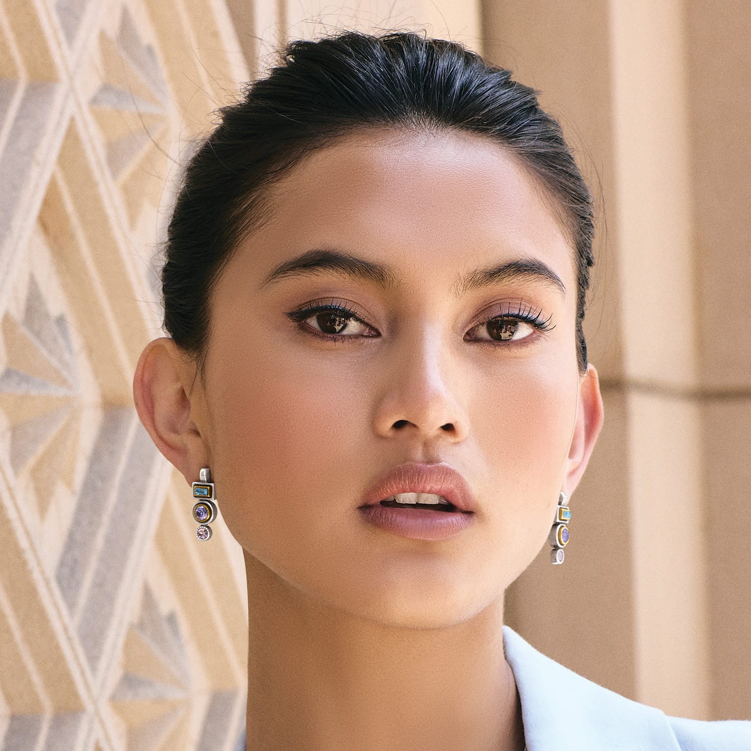 Halo Gleam Drop Post Earrings - Image 4