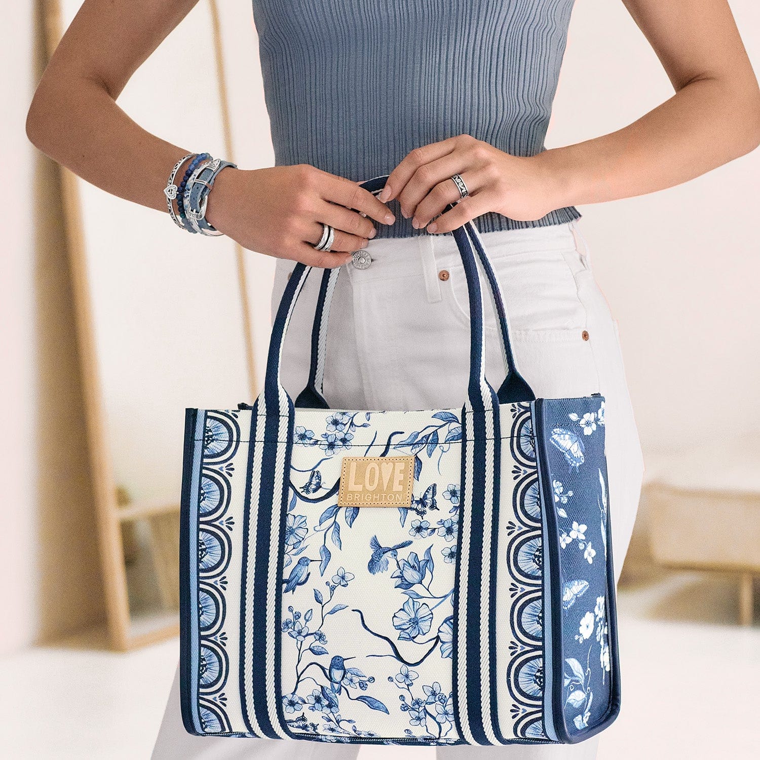 Indigo Song Bird Canvas Carryall - Image 5
