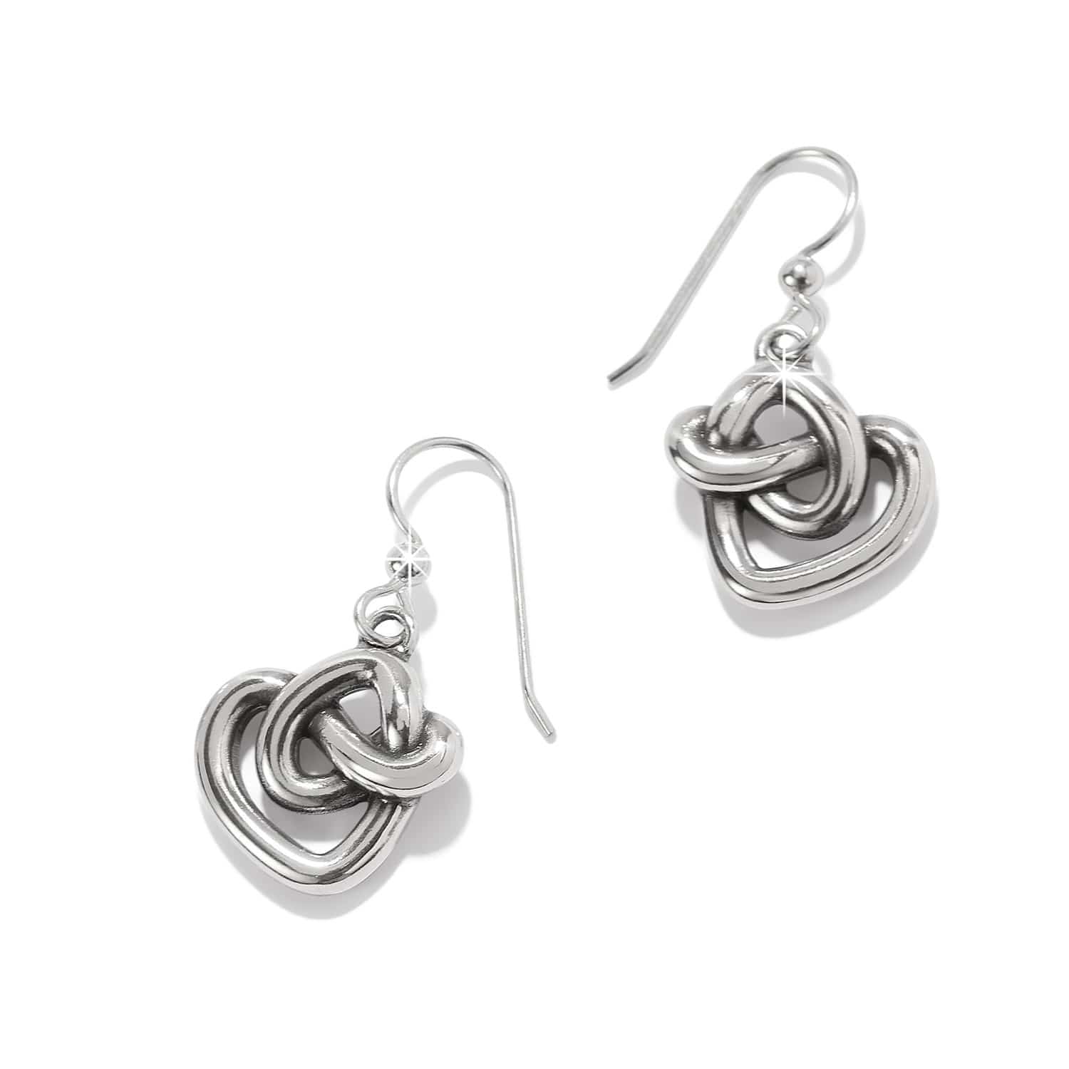 Interlok Curve Heart French Wire Earrings - Image 2