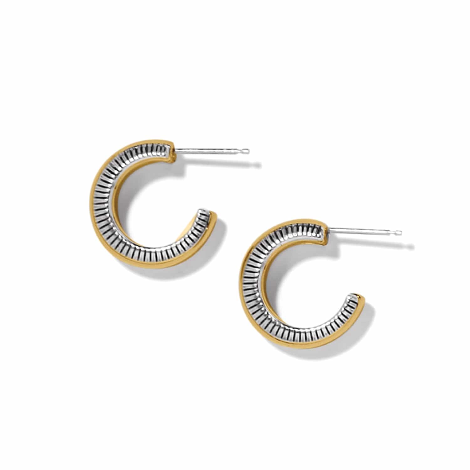 Interlok Noir Golden Small Hoop Earrings - Image 2