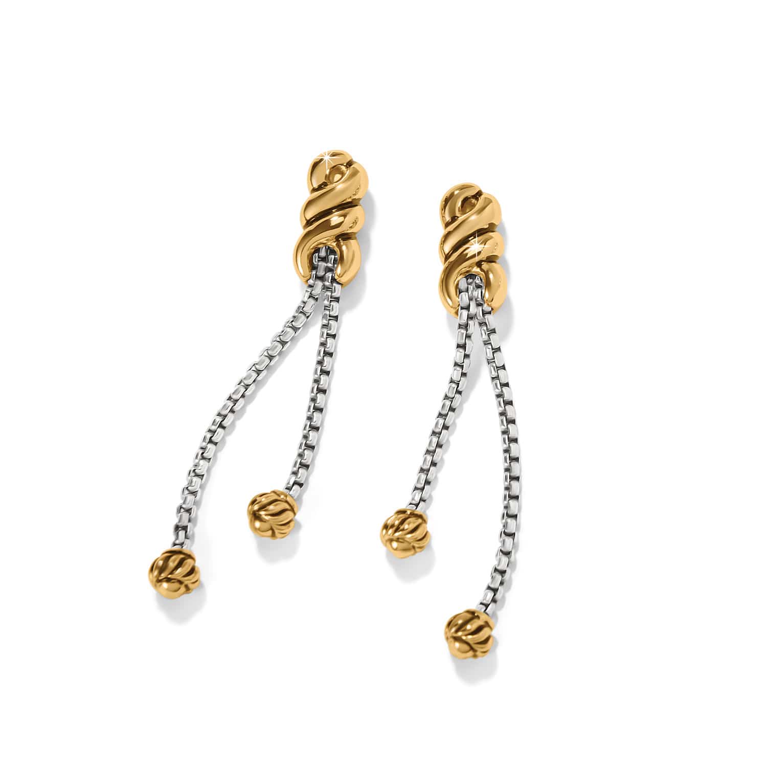 Interlok Twist Double Chain Post Drop Earrings - Image 2