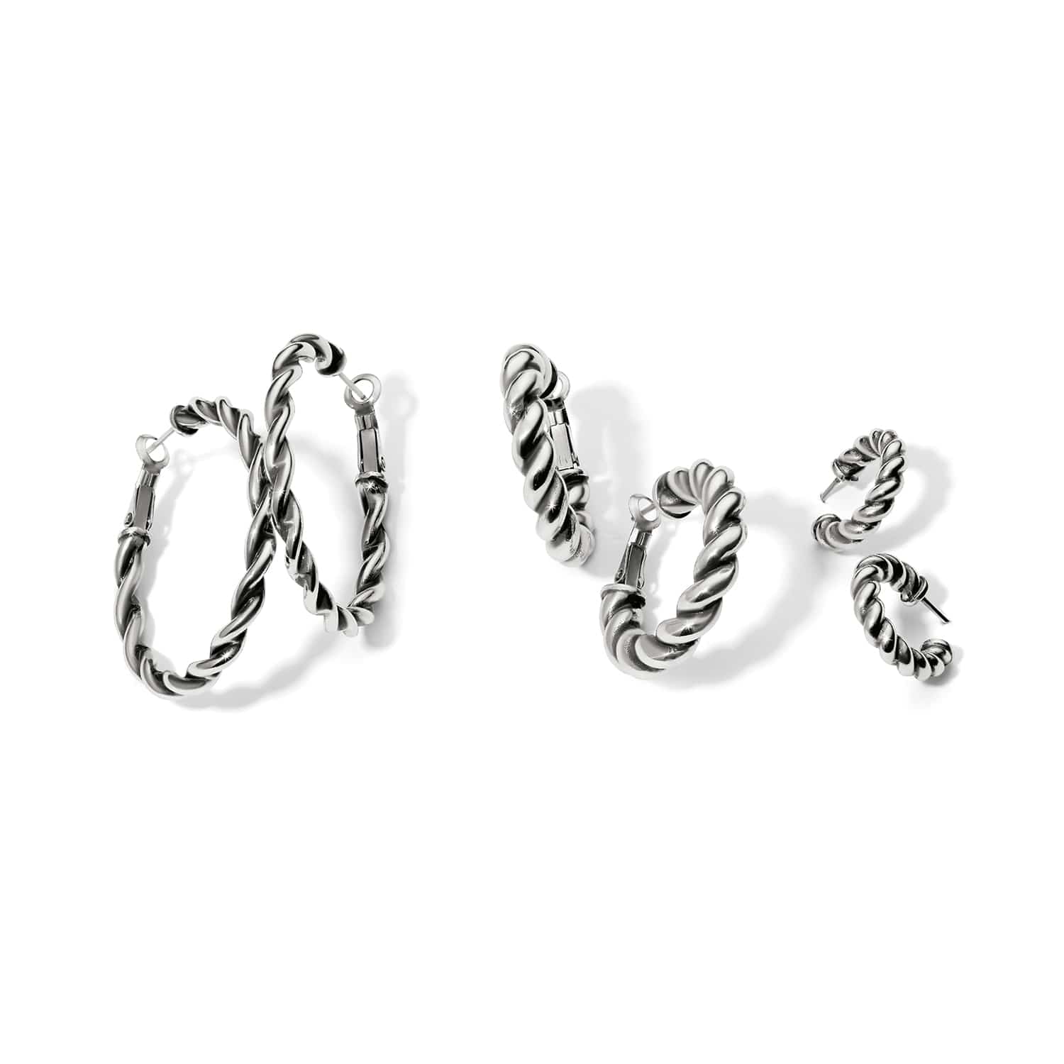 Interlok Twist Oval Leverback Hoop Earrings - Image 3