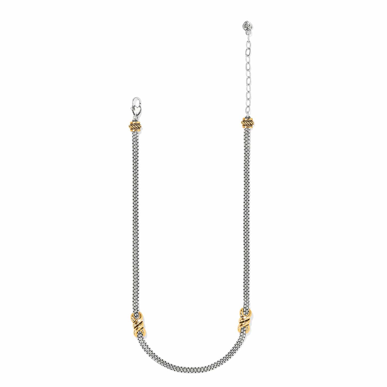 Interlok Twist Two Tone Double Chain Necklace - Image 2