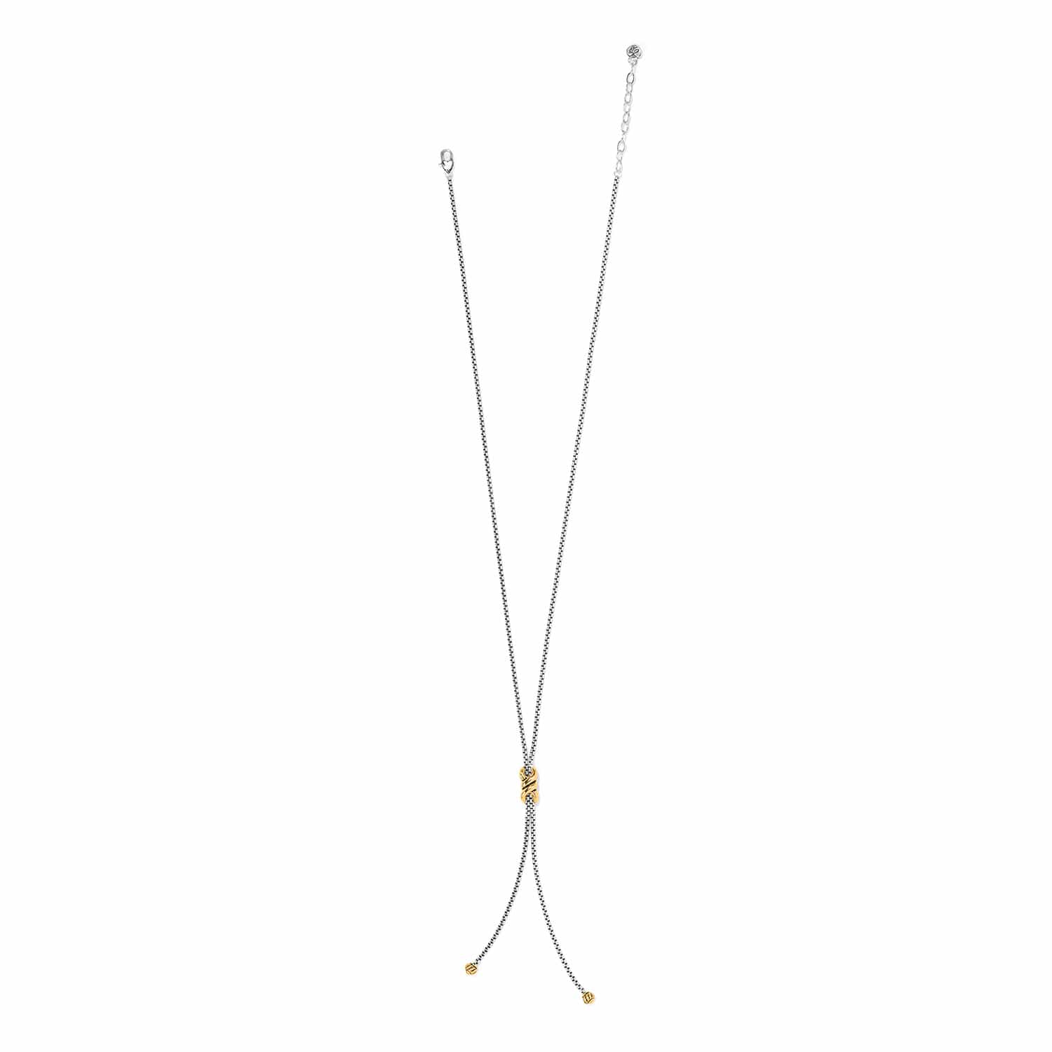 Interlok Twist Two Tone Lariat Necklace - Image 2