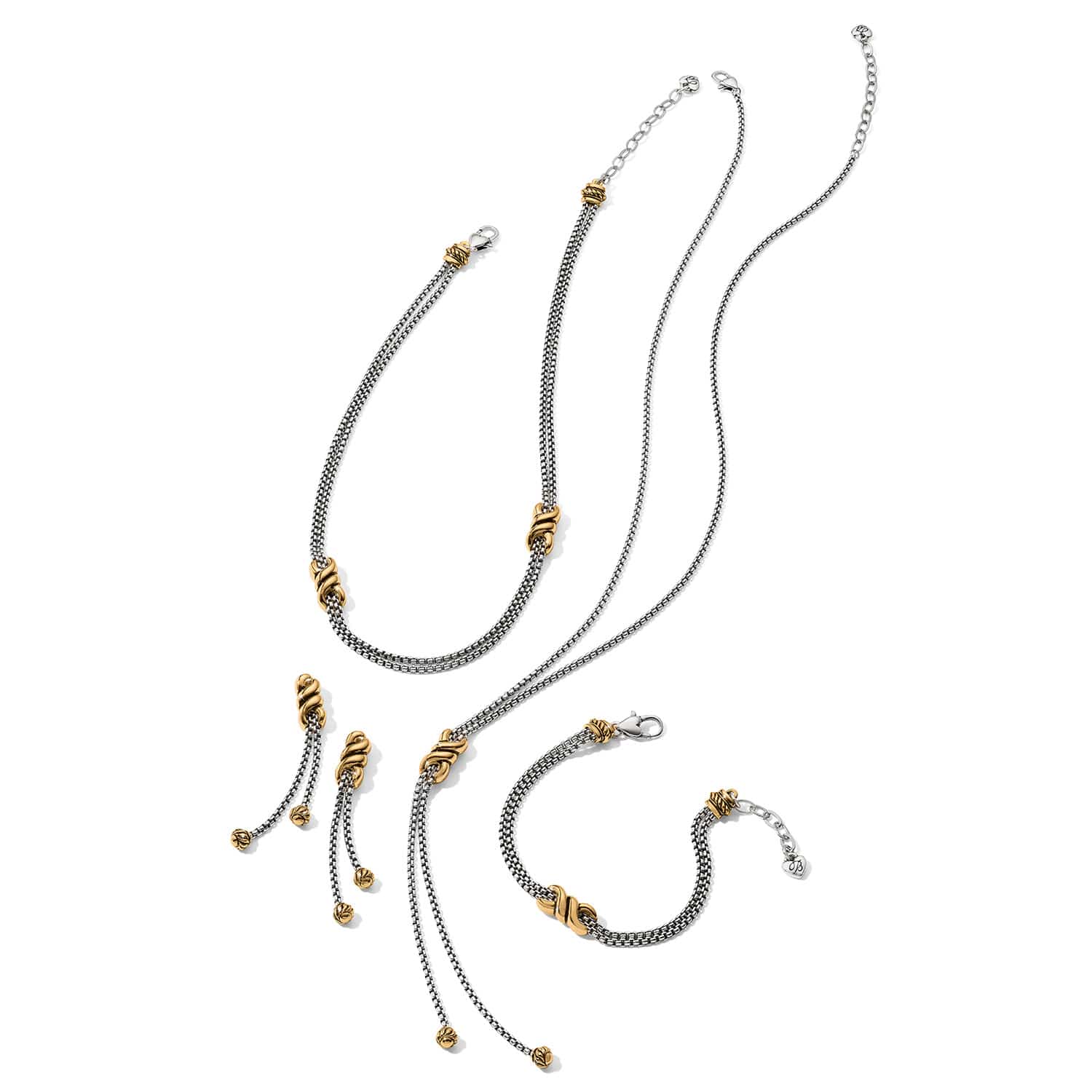 Interlok Twist Two Tone Lariat Necklace - Image 3