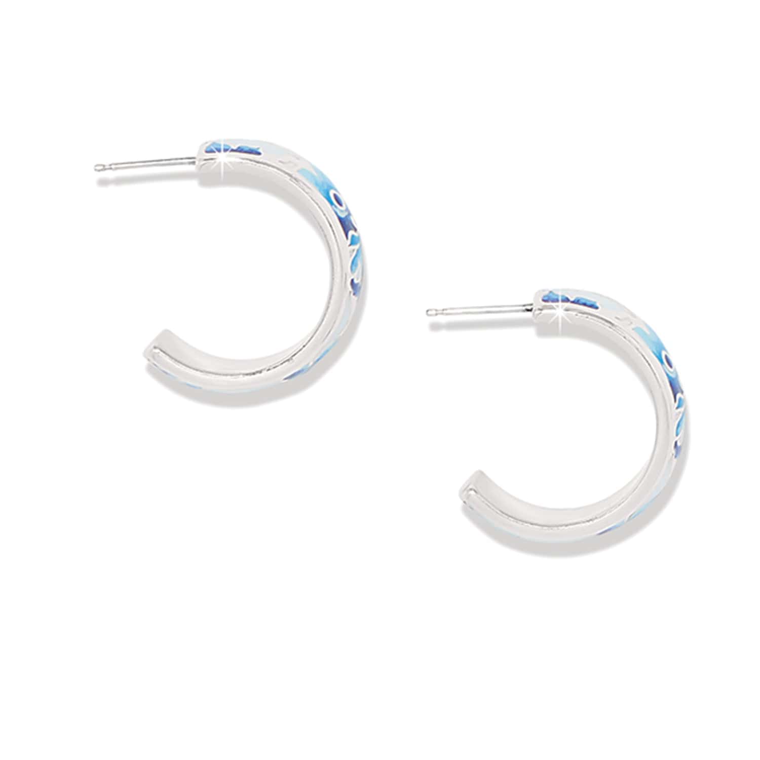 Kyoto In Bloom Indigo Hoop Earrings - Image 2