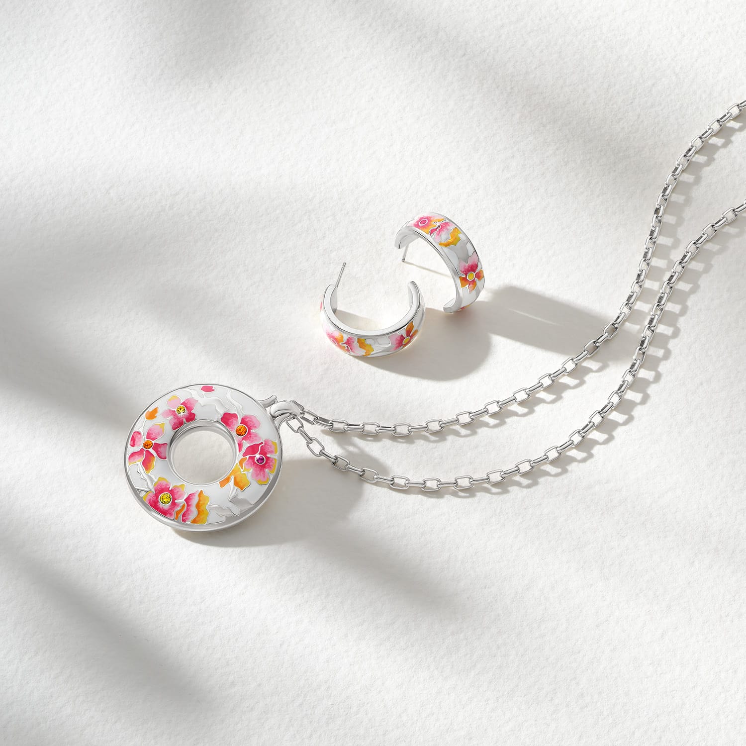 Kyoto In Bloom Sakura Hoop Earrings - Image 2