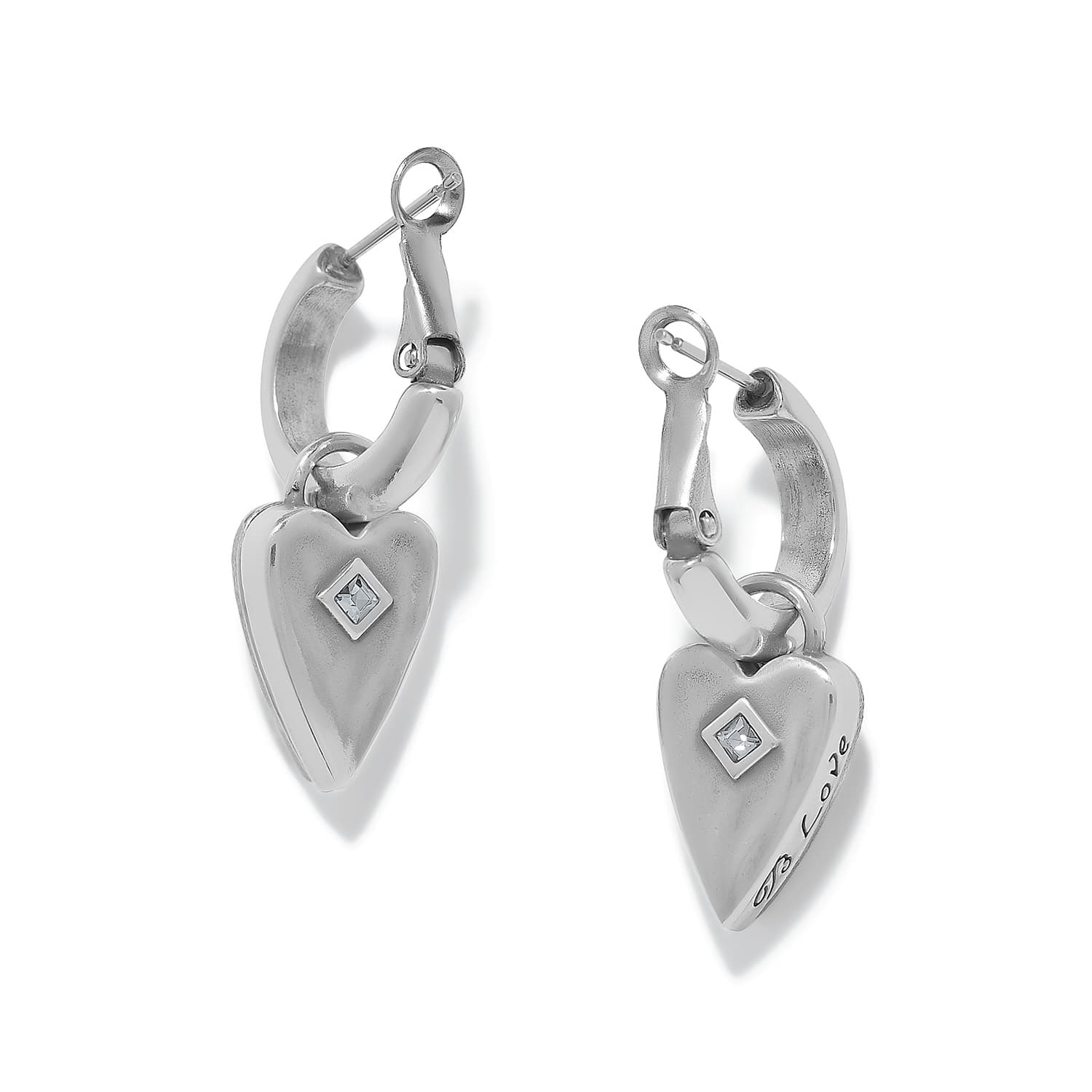 Love Messages B Love Blue Reversible Hoop Earrings - Image 2