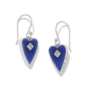Love Messages B You Blue French Wire Earrings