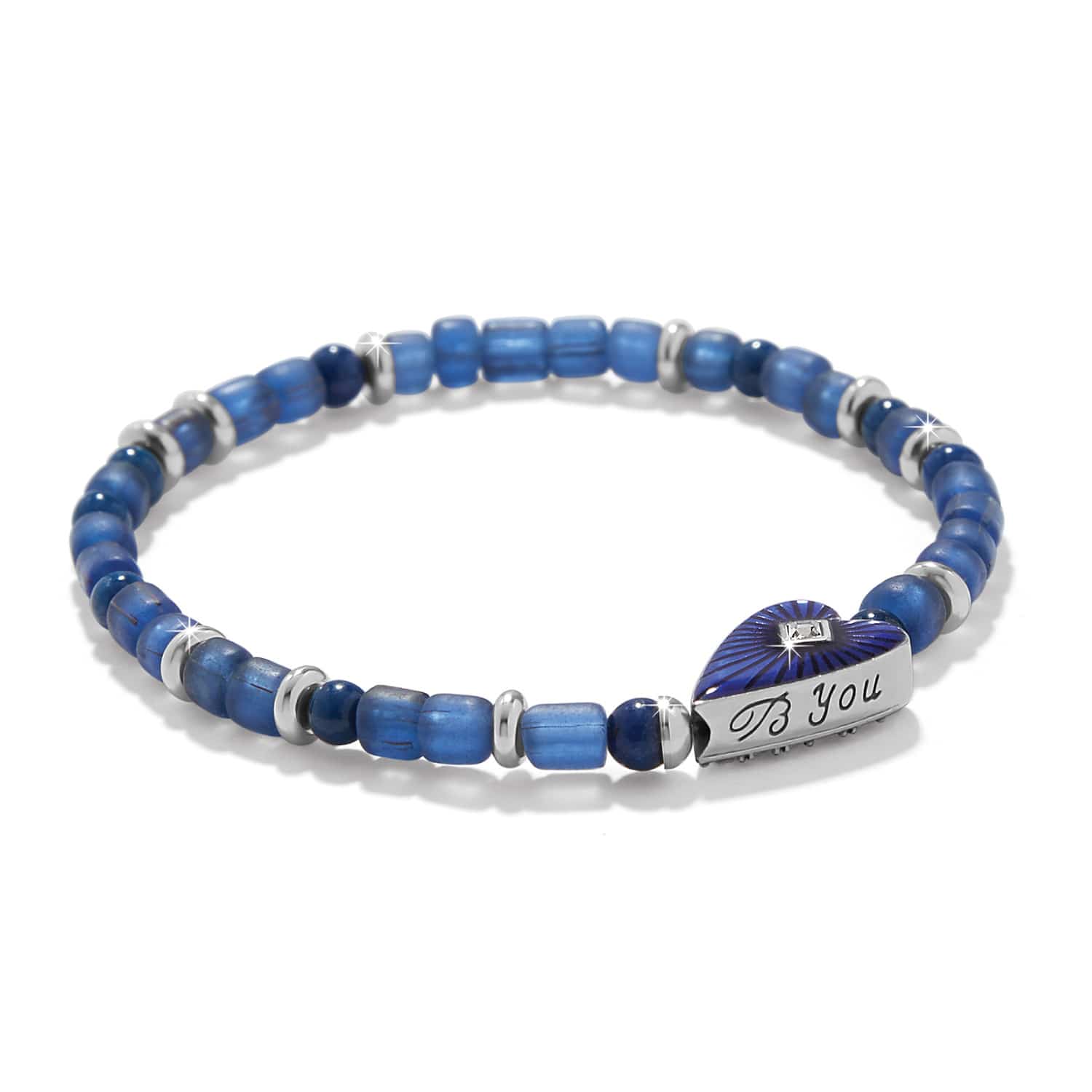 Love Messages B You Blue Stretch Bracelet - Image 2