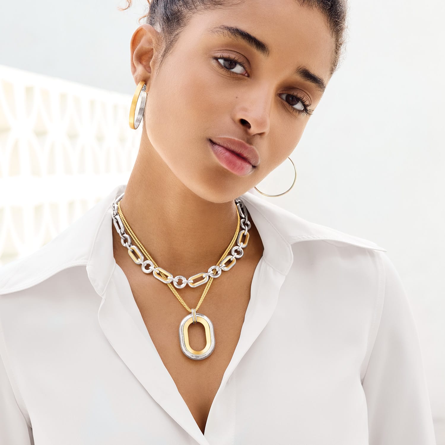 Medici Link Two Tone Necklace - Image 5