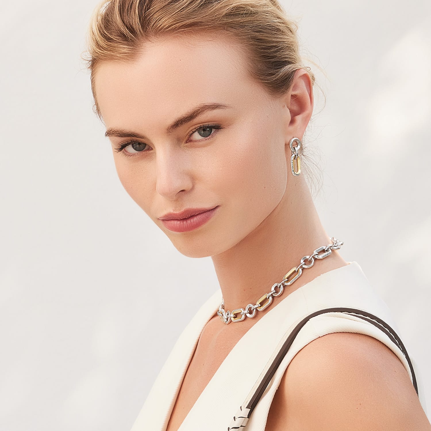 Medici Link Two Tone Necklace - Image 6
