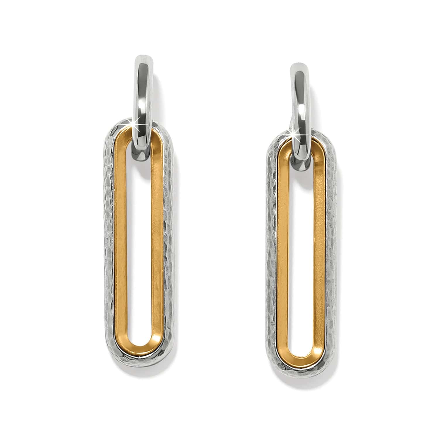 Medici Two Tone Long Post Drop Earrings - Image 3