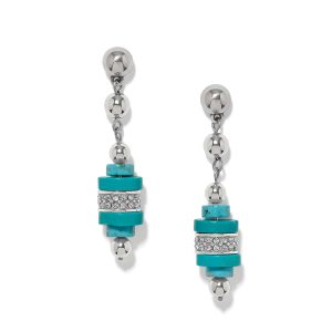 Meridian Petite Sphere Turquoise Post Drop Earrings