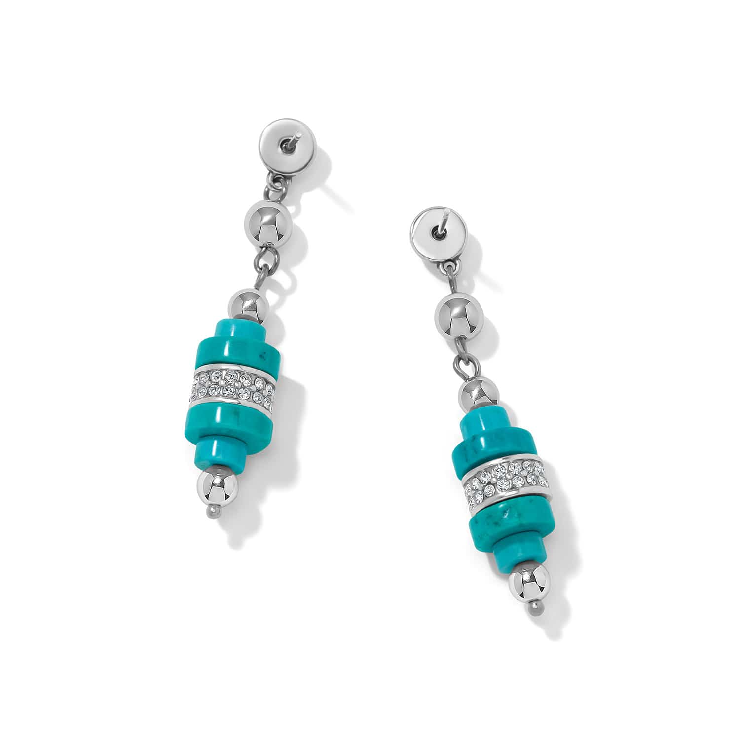 Meridian Petite Sphere Turquoise Post Drop Earrings - Image 2
