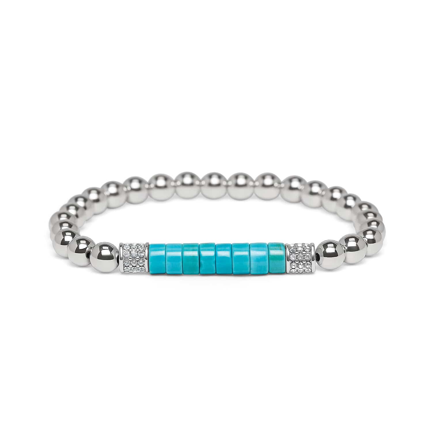 Meridian Petite Station Turquoise Stretch Bracelet - Image 2