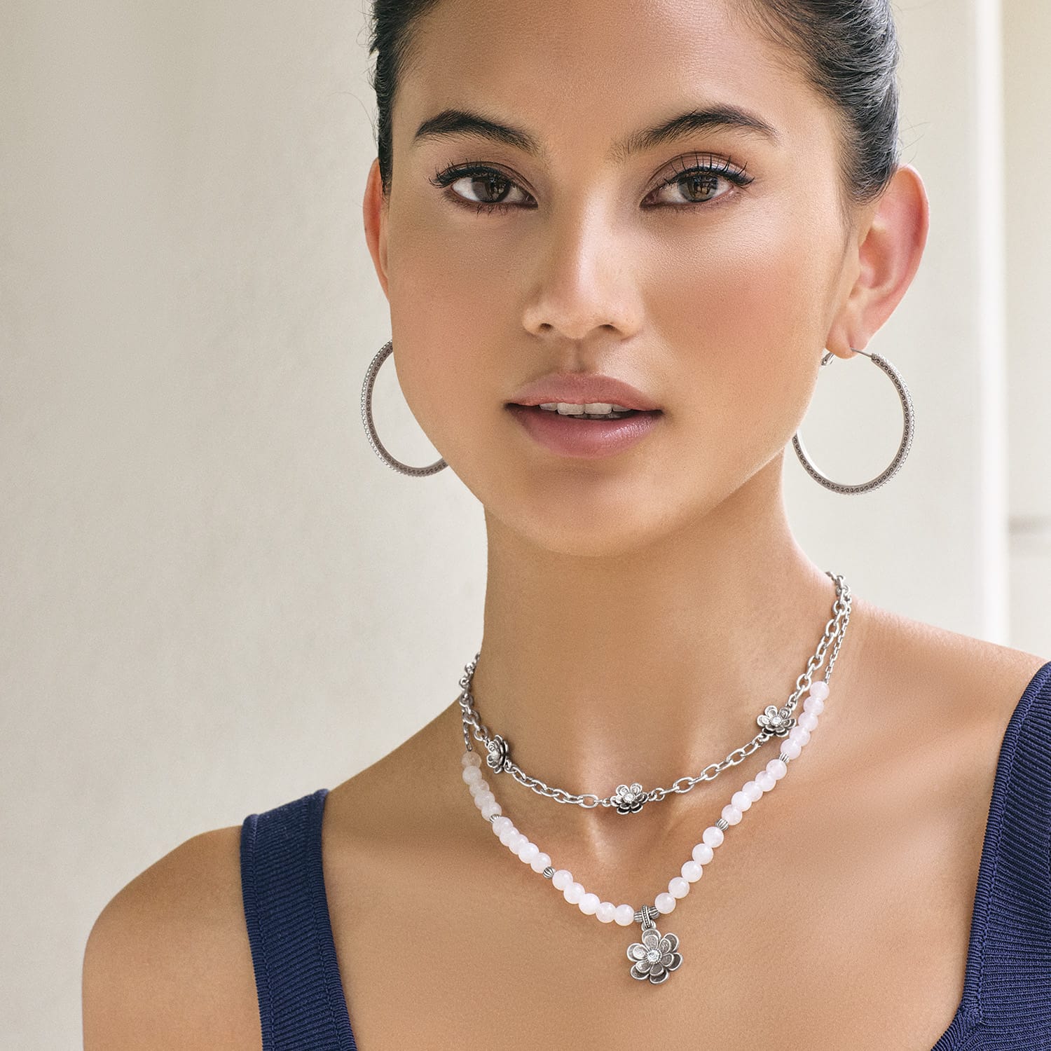 Metal Petal Bead Necklace - Image 4