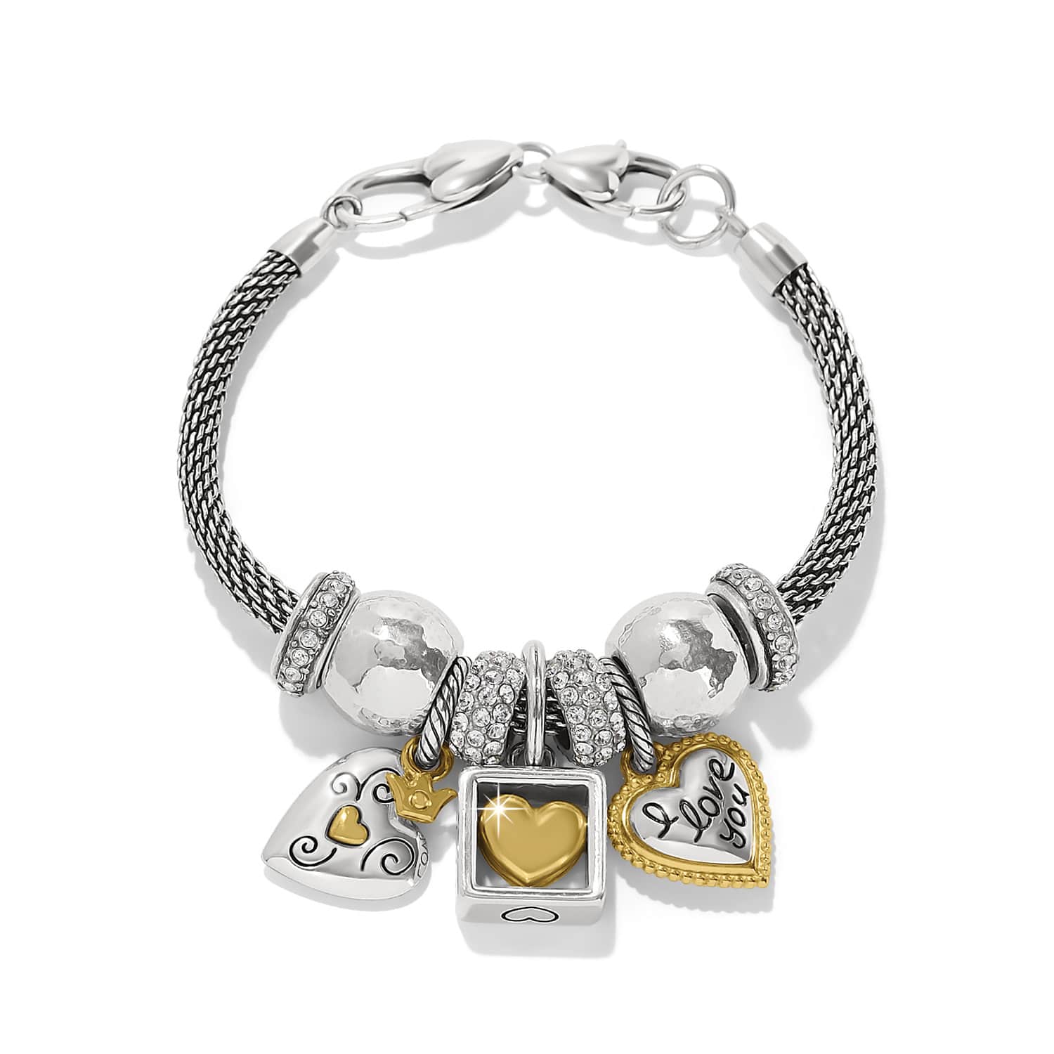 Mixed Metal Heart Charm Bracelet - Image 2