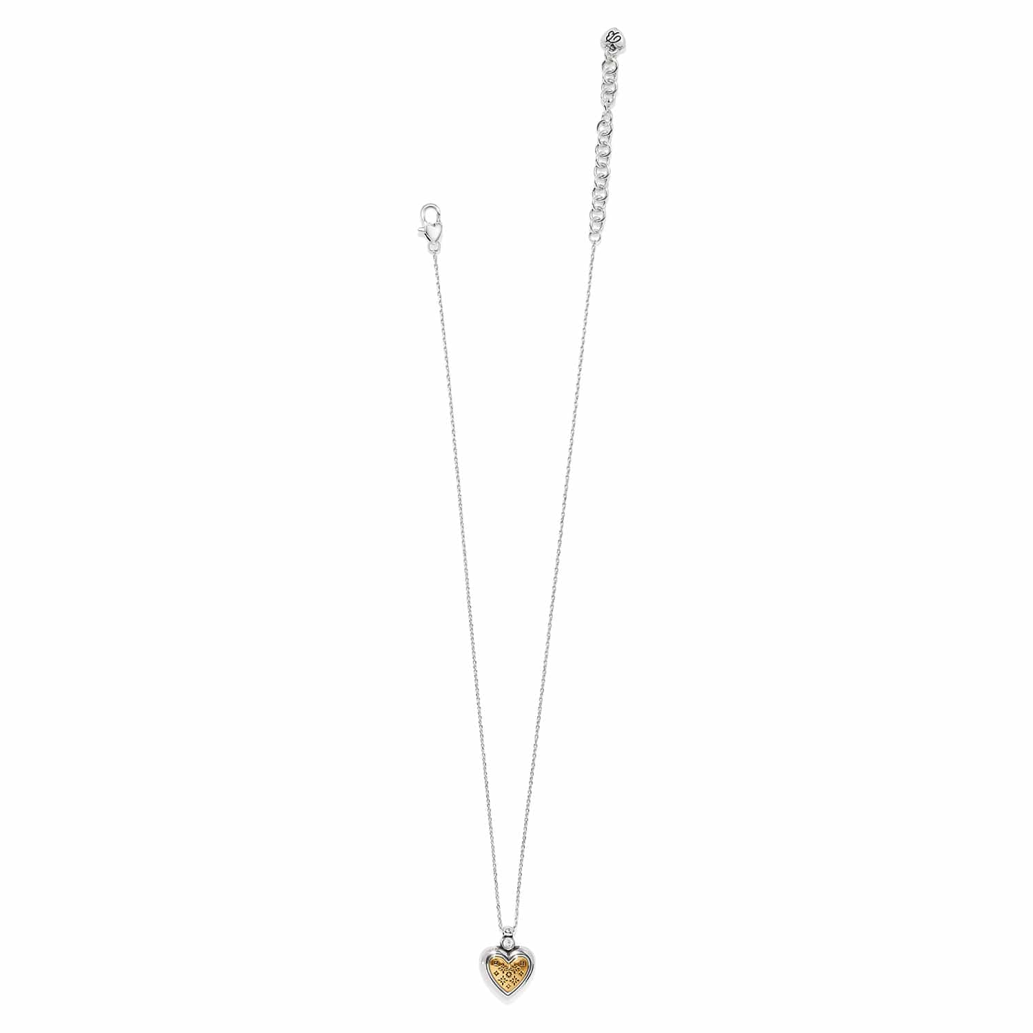 Mosaic Heart Two Tone Heart Petite Necklace - Image 3