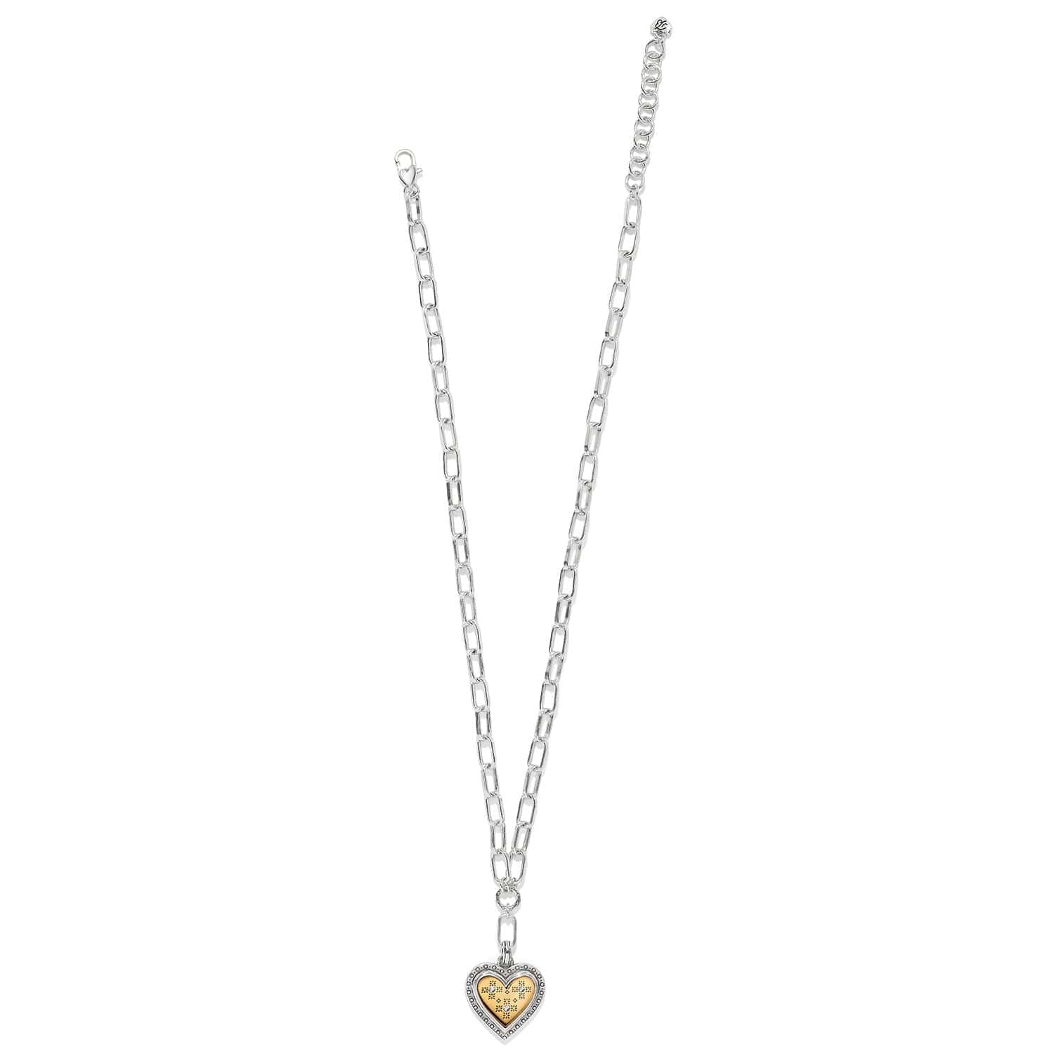 Mosaic Heart Two Tone Necklace - Image 3