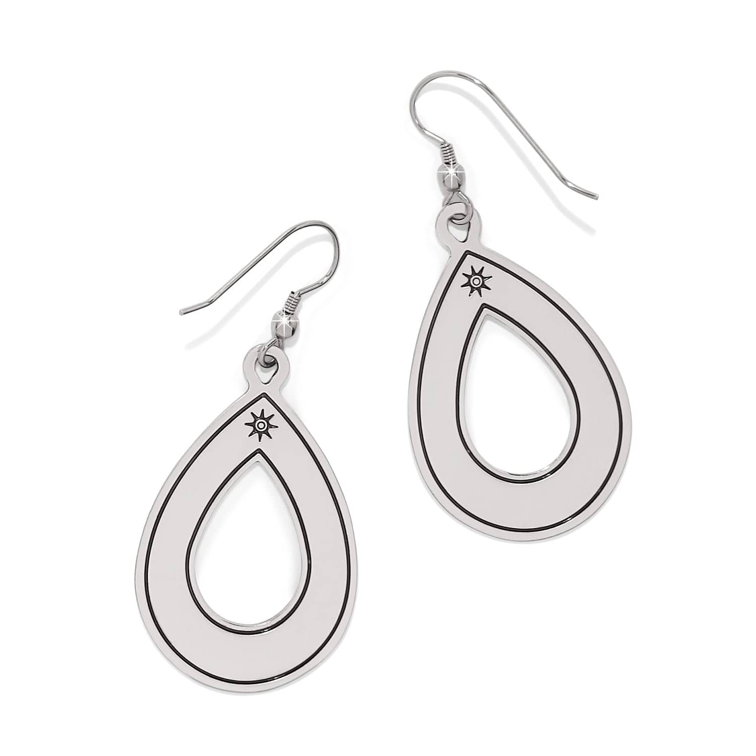 Mosaic Open Teardrop French Wire Earrings - Image 2
