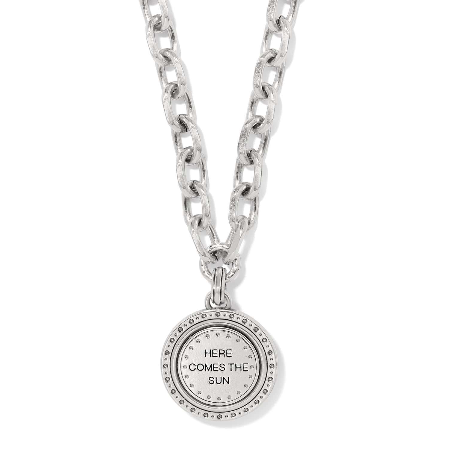Mosaic Round Two Tone Pendant Necklace - Image 2