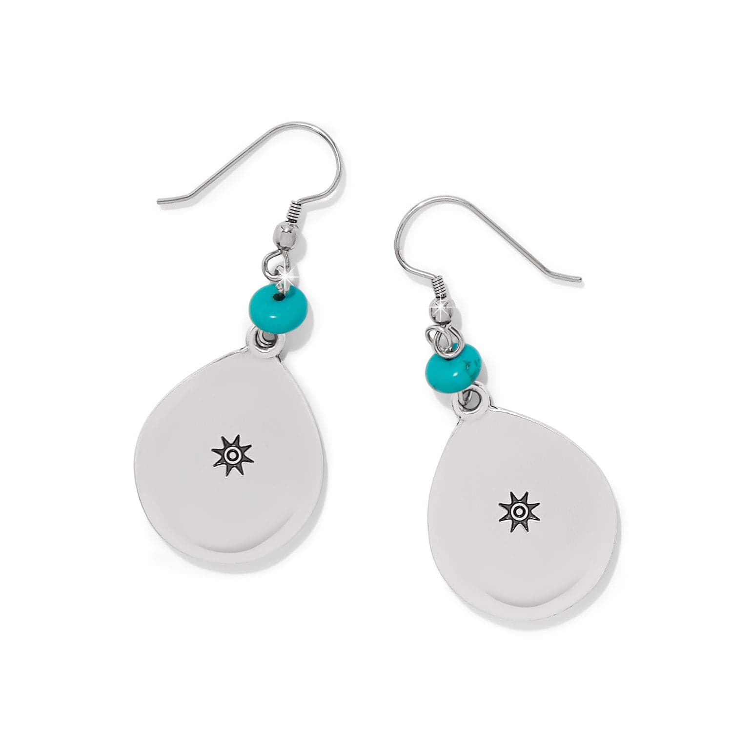 Mosaic Turquoise Teardrop French Wire Earrings - Image 2