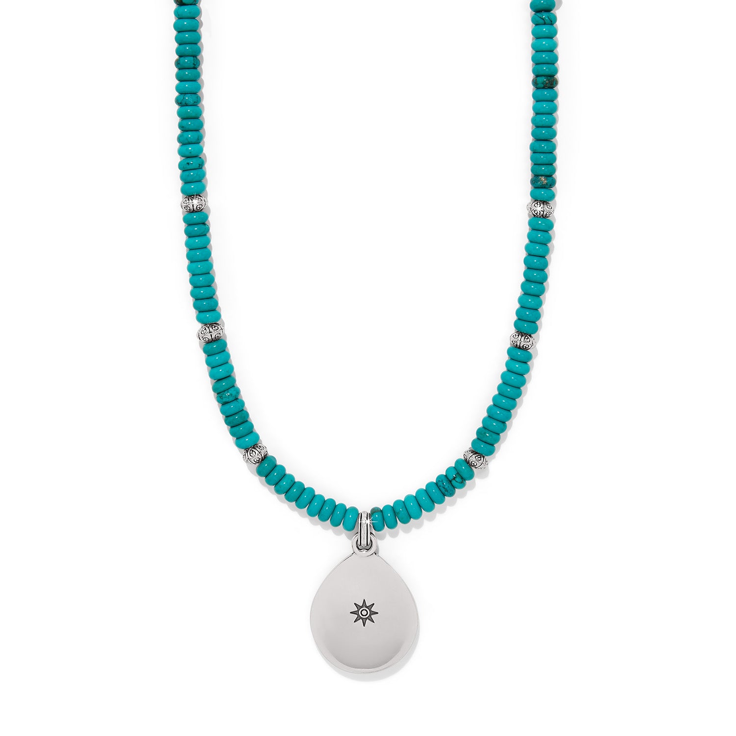 Mosaic Turquoise Teardrop Necklace - Image 2