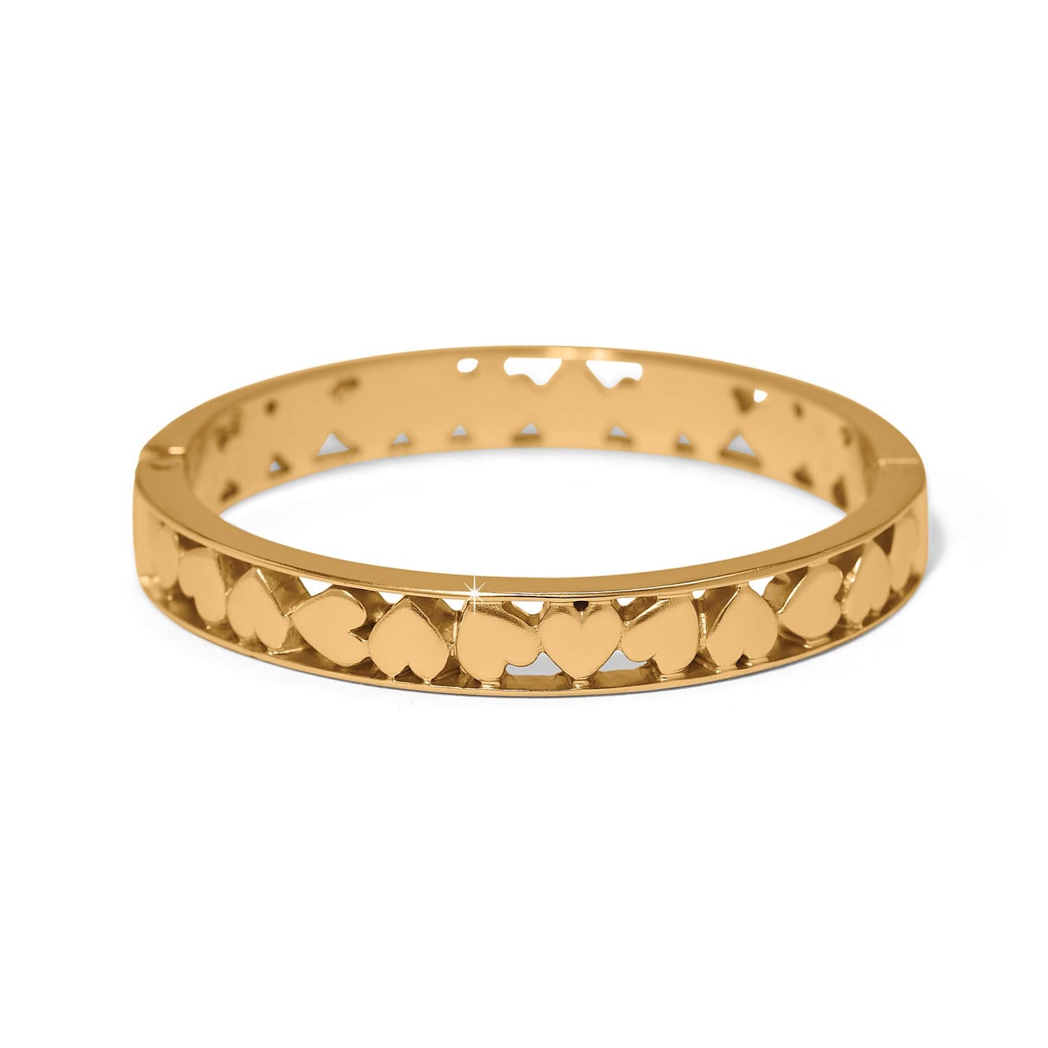 Mystery Of Love Golden Heart Hinged Bangle - Image 2