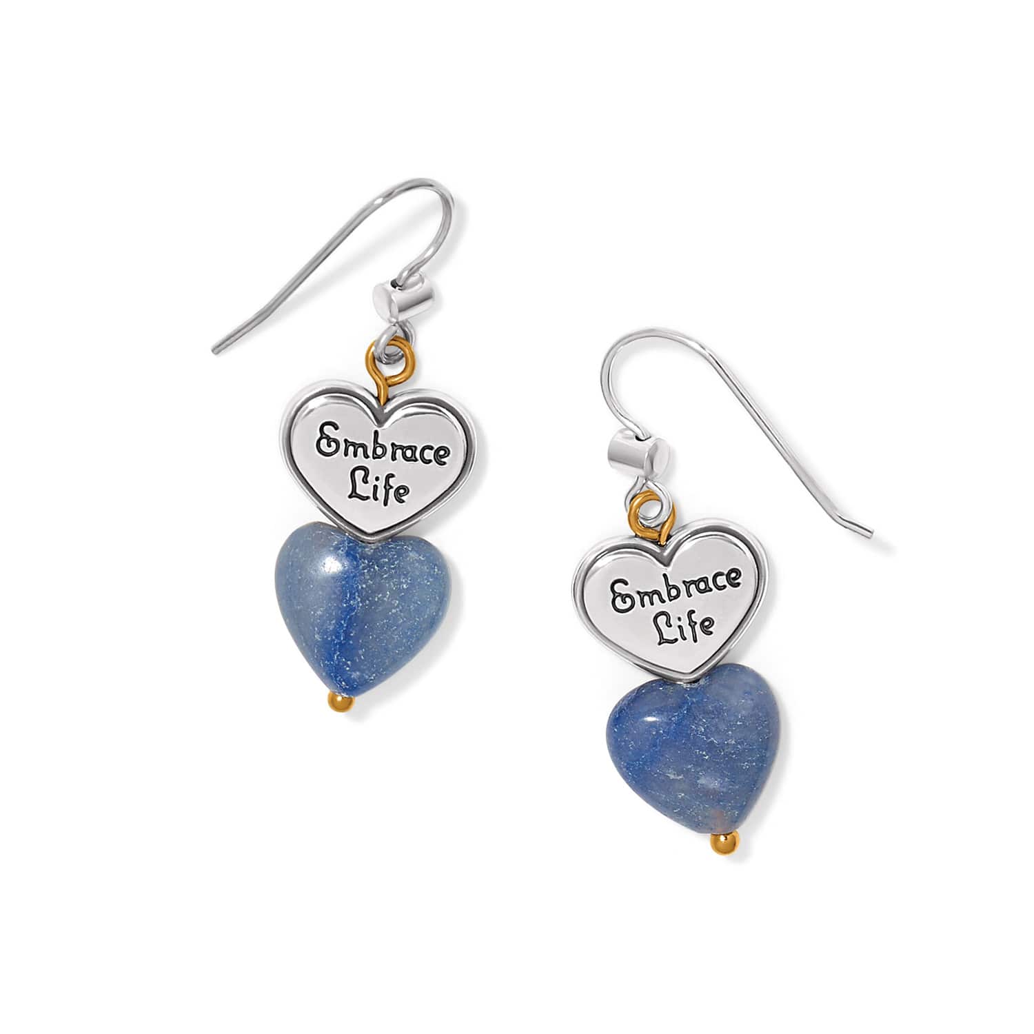 One Heart Duo Heart French Wire Earrings - Image 2