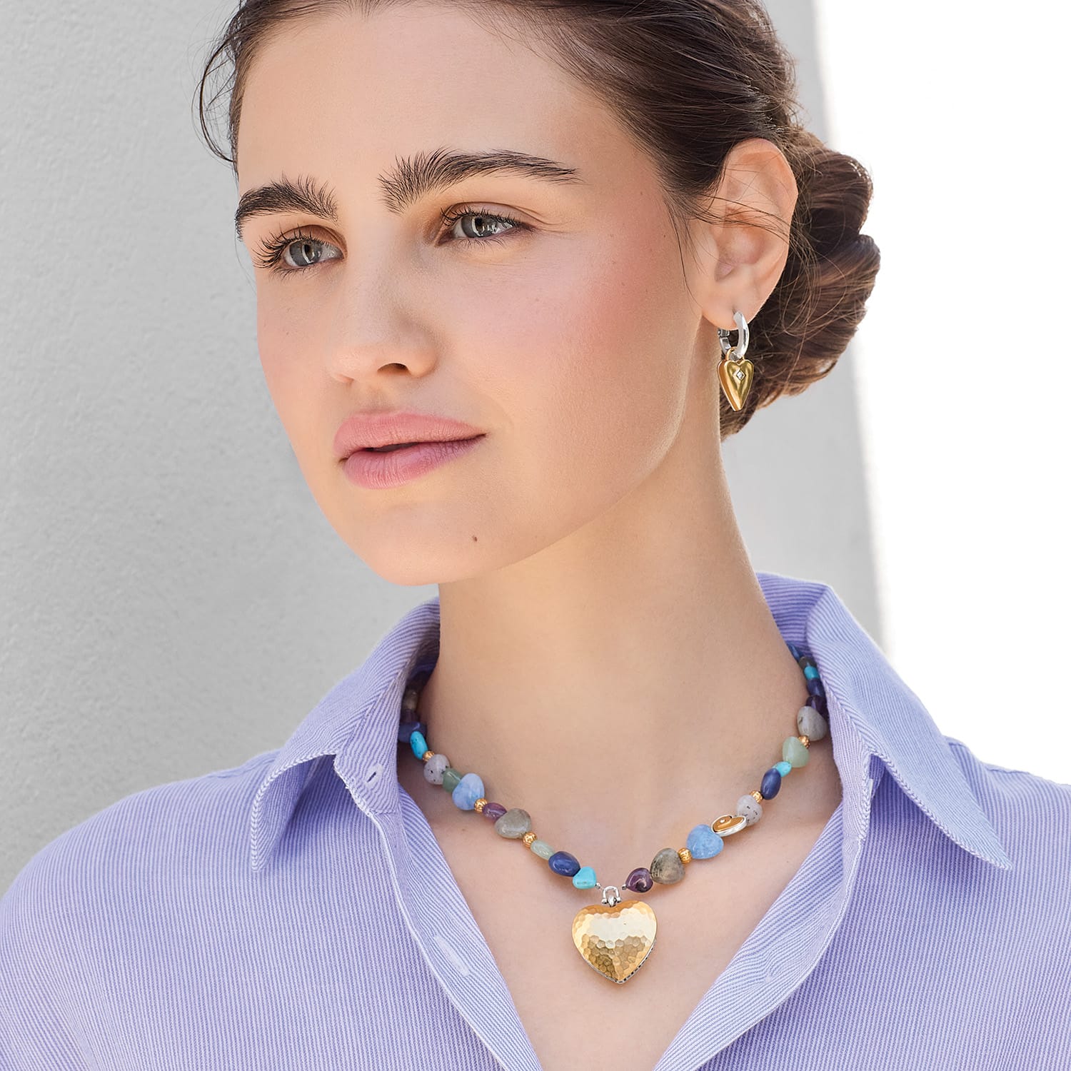 One Heart Multi Heart Bead Necklace - Image 4
