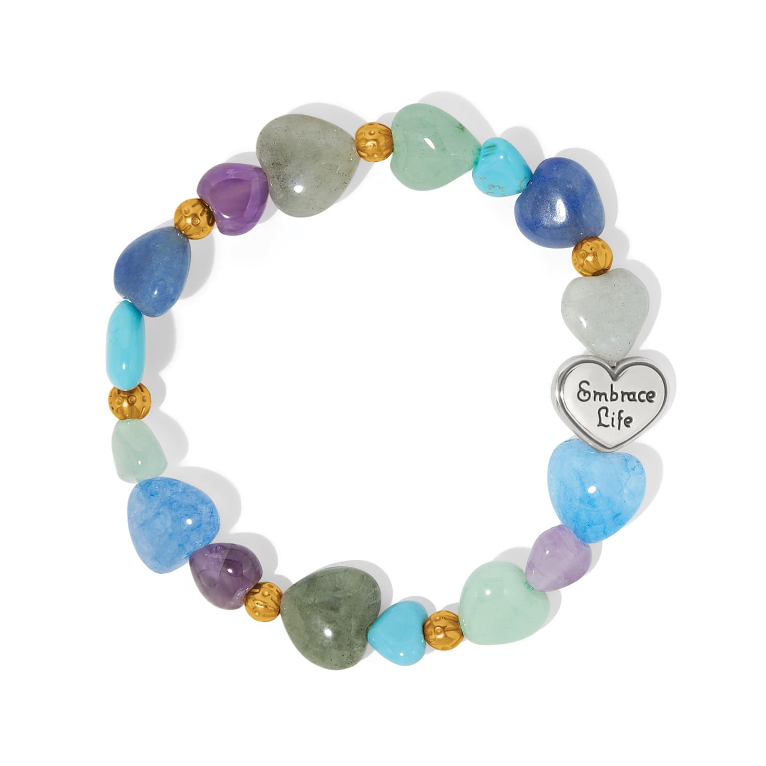 One Heart Multi Heart Bead Stretch Bracelet - Image 2