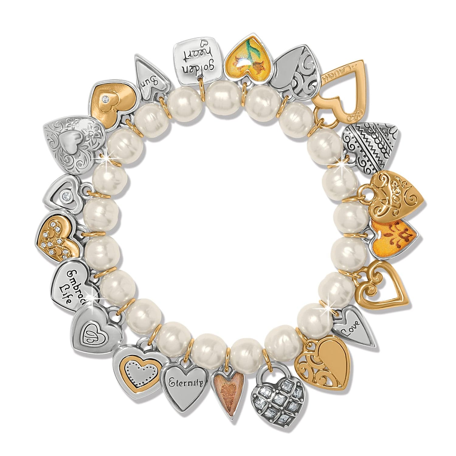 One Heart Pearl Stretch Bracelet - Image 2