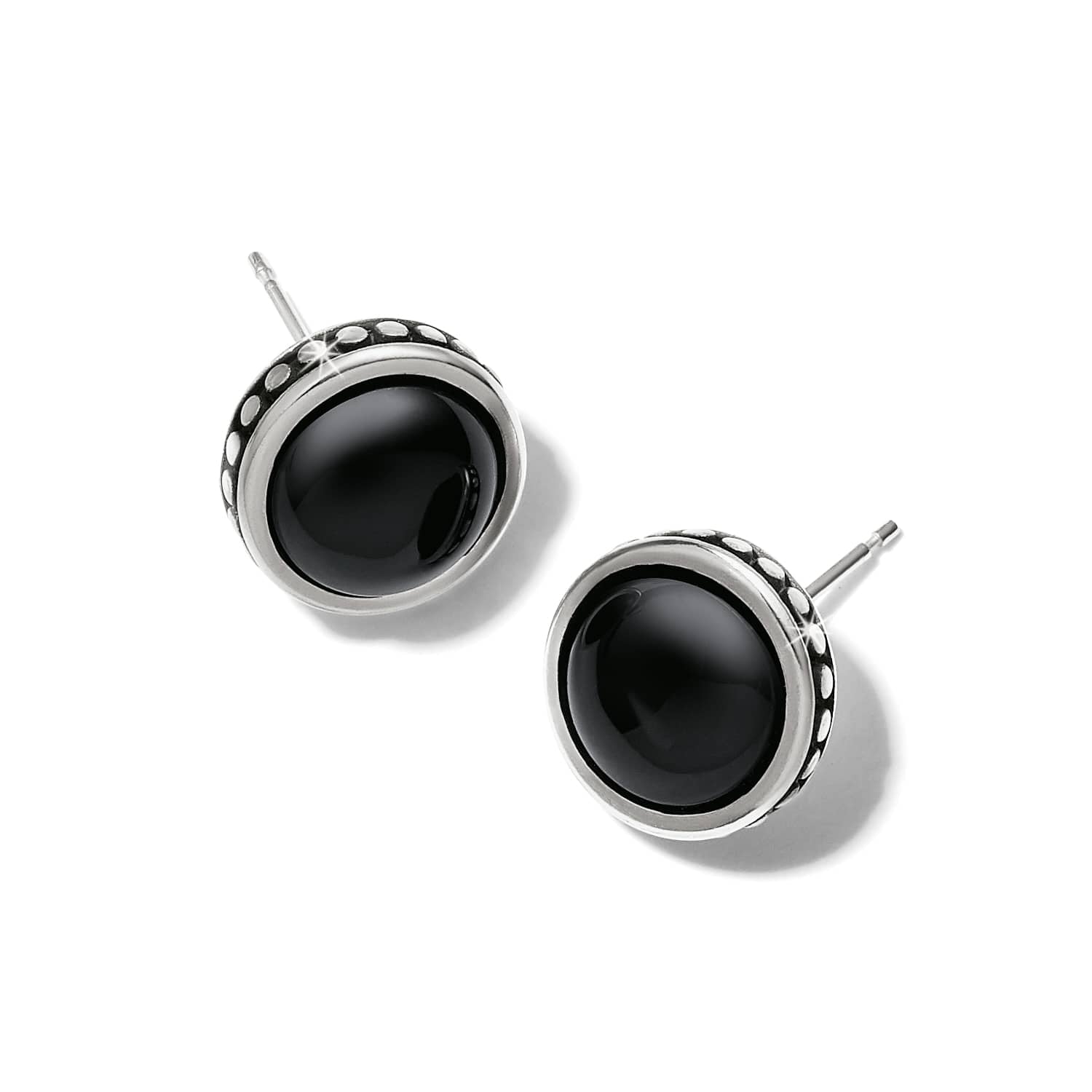 Pebble Dot Onyx Post Earrings - Image 2
