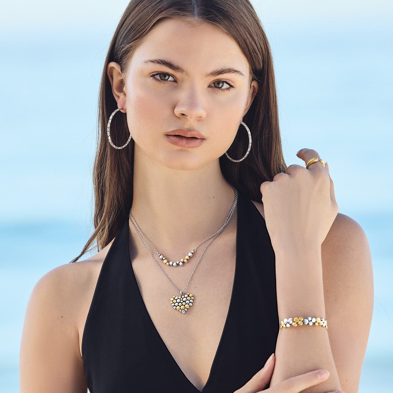 Pebble Edge Heart Necklace - Image 4