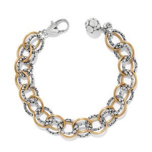Pebble Link Two Tone Bracelet