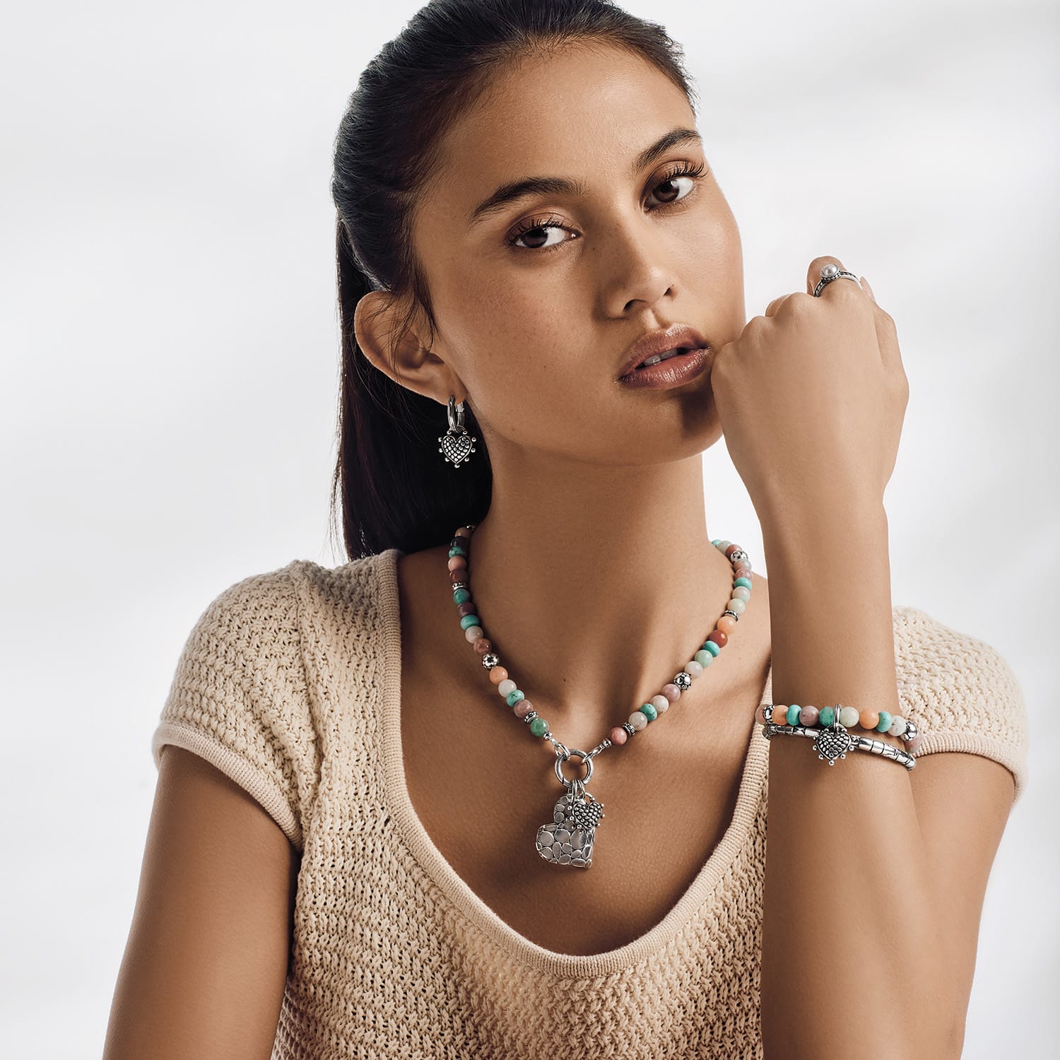 Pebble Sweet Hearts Token Charm Necklace - Image 5