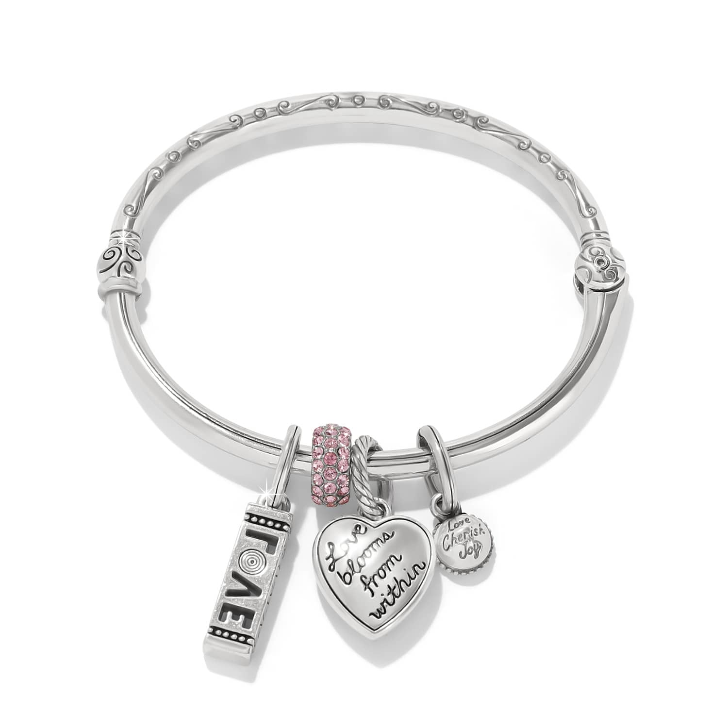 Pink Heart Charm Bangle - Image 2