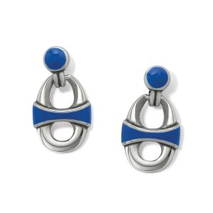 Portofino Link Black Drop Post Earrings