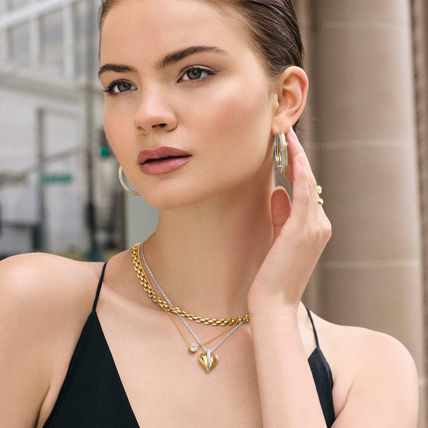 Precious Heart Two Tone Petite Necklace - Image 5
